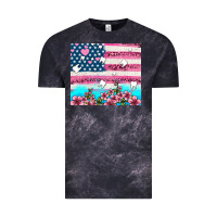 Cloud Black american flag and teeth with flowers Vintage Tee - AdoDesignShop
