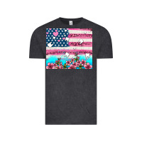 Vintage Black american flag and teeth with flowers Vintage Tee - AdoDesignShop
