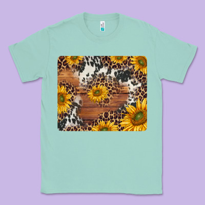 Sunflowers Cowhide Leopard Mousepad Classic Tee Designed By Jasminsmagicworld