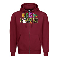 Burgundy Egg hunter Zipper Hoodie - NancyCooperArtShop