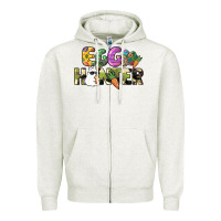Oatmeal Heather Egg hunter Zipper Hoodie - NancyCooperArtShop