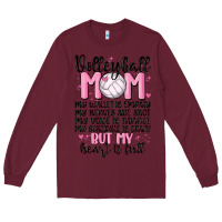 Burgundy volleyball mom Long Sleeve Tee - MaliasSmallBusiness