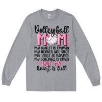 Heather Grey volleyball mom Long Sleeve Tee - MaliasSmallBusiness