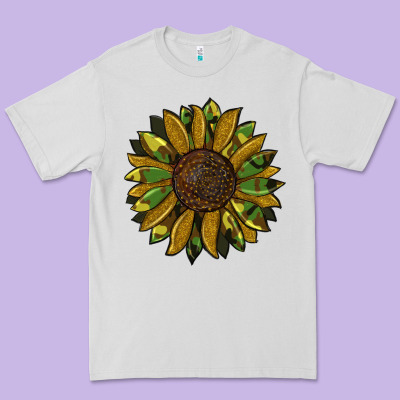 Camouflage Flitter Sunflowers Premium Tee Designed By Ranaportraitstore