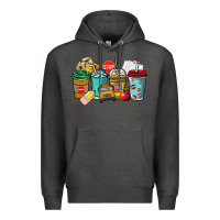 Charcoal Heather school bus driver coffee cups Premium Hoodie - NancyCooperArtShop