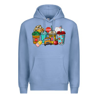 Colony Blue school bus driver coffee cups Premium Hoodie - NancyCooperArtShop