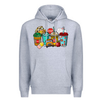 Heather Grey school bus driver coffee cups Premium Hoodie - NancyCooperArtShop