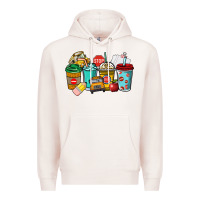 Pale Pink school bus driver coffee cups Premium Hoodie - NancyCooperArtShop
