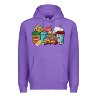 Purple school bus driver coffee cups Premium Hoodie - NancyCooperArtShop