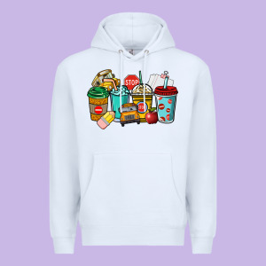 School Bus Driver Coffee Cups Premium Hoodie Designed By Nancycooperartshop