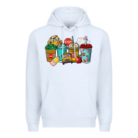 White school bus driver coffee cups Premium Hoodie - NancyCooperArtShop