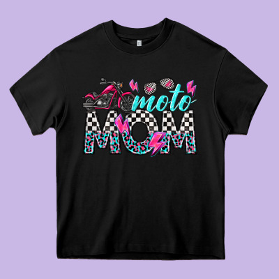 Moto Mom Heavy Core Tee Designed By Texasbilliewilder