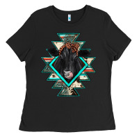 Black black angus cowhide aztec Ladies Tee - JahusDesignShop