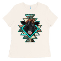 Bone black angus cowhide aztec Ladies Tee - JahusDesignShop