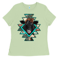 Black Angus Cowhide Aztec Ladies Tee | Teevron