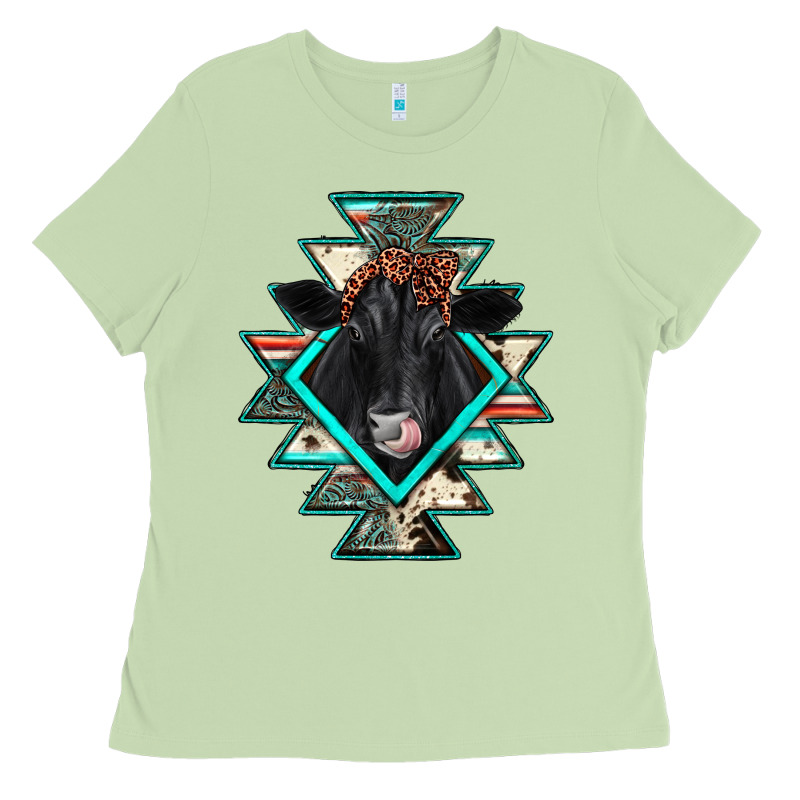 Black Angus Cowhide Aztec Ladies Tee by JahusDesignShop | Teevron