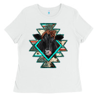 White black angus cowhide aztec Ladies Tee - JahusDesignShop