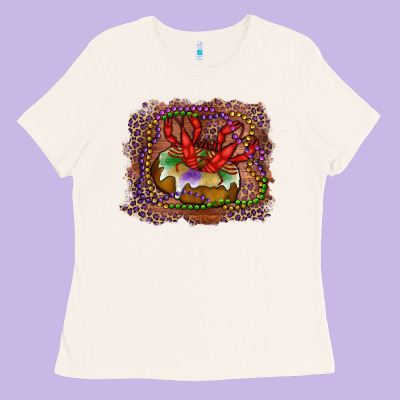 Mardi Gras King Cake Crawfish Ladies Tee Designed By Ranaportraitstore