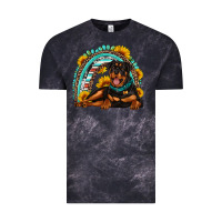 Cloud Black Rottweiler  rainbow Vintage Tee - Artiststas