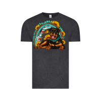 Vintage Black Rottweiler  rainbow Vintage Tee - Artiststas