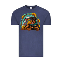 Vintage Denim Rottweiler  rainbow Vintage Tee - Artiststas