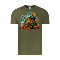 Vintage Olive Rottweiler  rainbow Vintage Tee - Artiststas