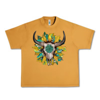 Peanut Butter boho bullskull with sunflower and gemstone Urban Heavy Tee - Artiststas