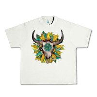 Pistachio boho bullskull with sunflower and gemstone Urban Heavy Tee - Artiststas
