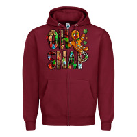 Burgundy Oh snap Christmas Zipper Hoodie - NancyCooperArtShop