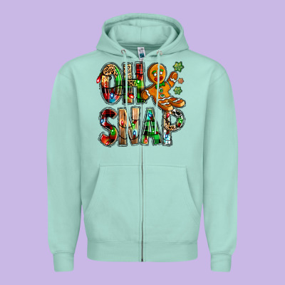 Oh Snap Christmas Zipper Hoodie Designed By Nancycooperartshop