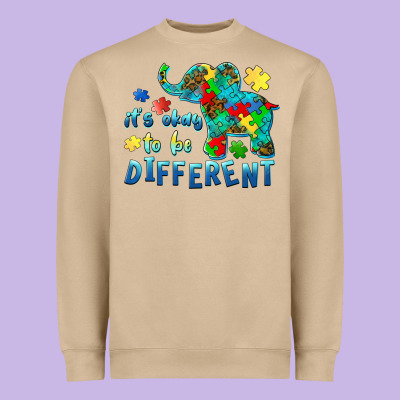 It's Okay To Be Different Elephant Autism Awareness Heavyweight Sweatshirt Designed By Barkaloodesign