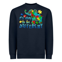Navy it's okay to be different elephant autism awareness Heavyweight Sweatshirt - BarkalooDesign