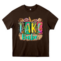 Chocolate Brown lake babe Heavy Core Tee - Zillion Design Studio