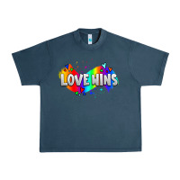 Midnight Navy love wins pride lgbtq Urban Heavy Tee - AdoDesignShop