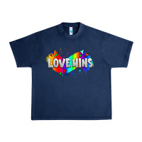Navy love wins pride lgbtq Urban Heavy Tee - AdoDesignShop