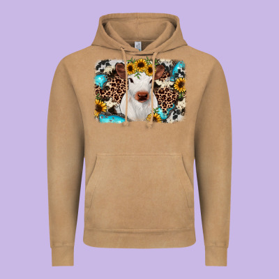 Cowhide Leopard Calf Vintage Hoodie Designed By Jahusdesignshop