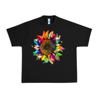 Black tie dye sunflower with cowhide Urban Heavy Tee - Artiststas