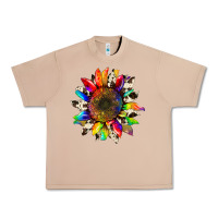 Tie Dye Sunflower With Cowhide Urban Heavy Tee | Teevron