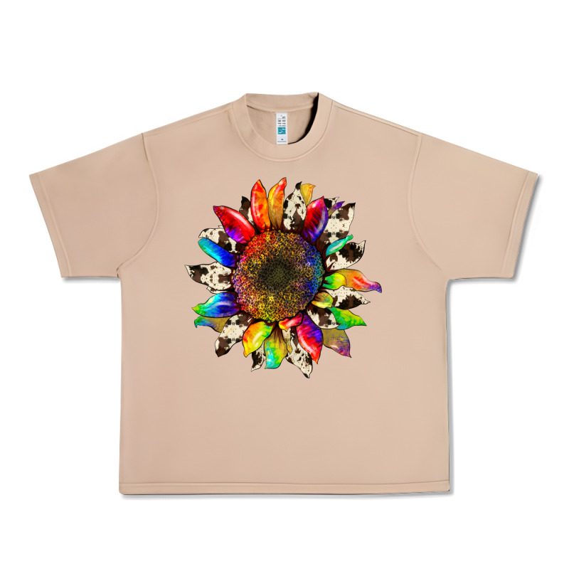 Tie Dye Sunflower With Cowhide Urban Heavy Tee by Artiststas | Teevron