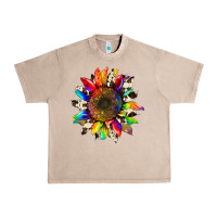 French Oak tie dye sunflower with cowhide Urban Heavy Tee - Artiststas