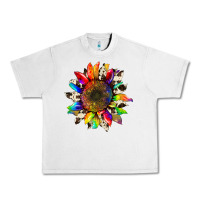 Lunar Rock tie dye sunflower with cowhide Urban Heavy Tee - Artiststas