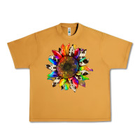 Peanut Butter tie dye sunflower with cowhide Urban Heavy Tee - Artiststas
