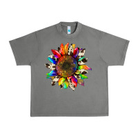 Tornado tie dye sunflower with cowhide Urban Heavy Tee - Artiststas
