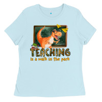 Baby Blue teaching is a walk in the park Ladies Tee - texasbilliewilder