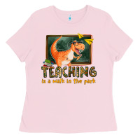 Bubblegum Pink teaching is a walk in the park Ladies Tee - texasbilliewilder