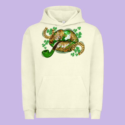 St. Patrick's Day Lips Urban Hoodie Designed By Cowgirlartshop