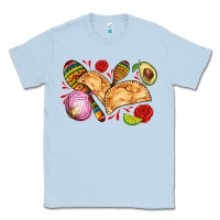 Dusty Blue empanadas roses onion lime and avocado Classic Tee - AdoDesignShop