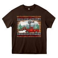 Chocolate Brown Christmas farm and truck Heavy Core Tee - RanaPortraitStore