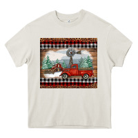 Cream Christmas farm and truck Heavy Core Tee - RanaPortraitStore