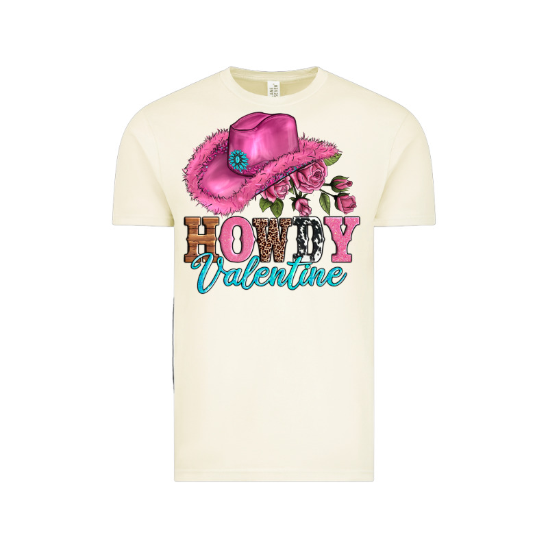 Valentines Day Cowgirl Hat And Howdy Vintage Tee by AdoDesignShop | Teevron